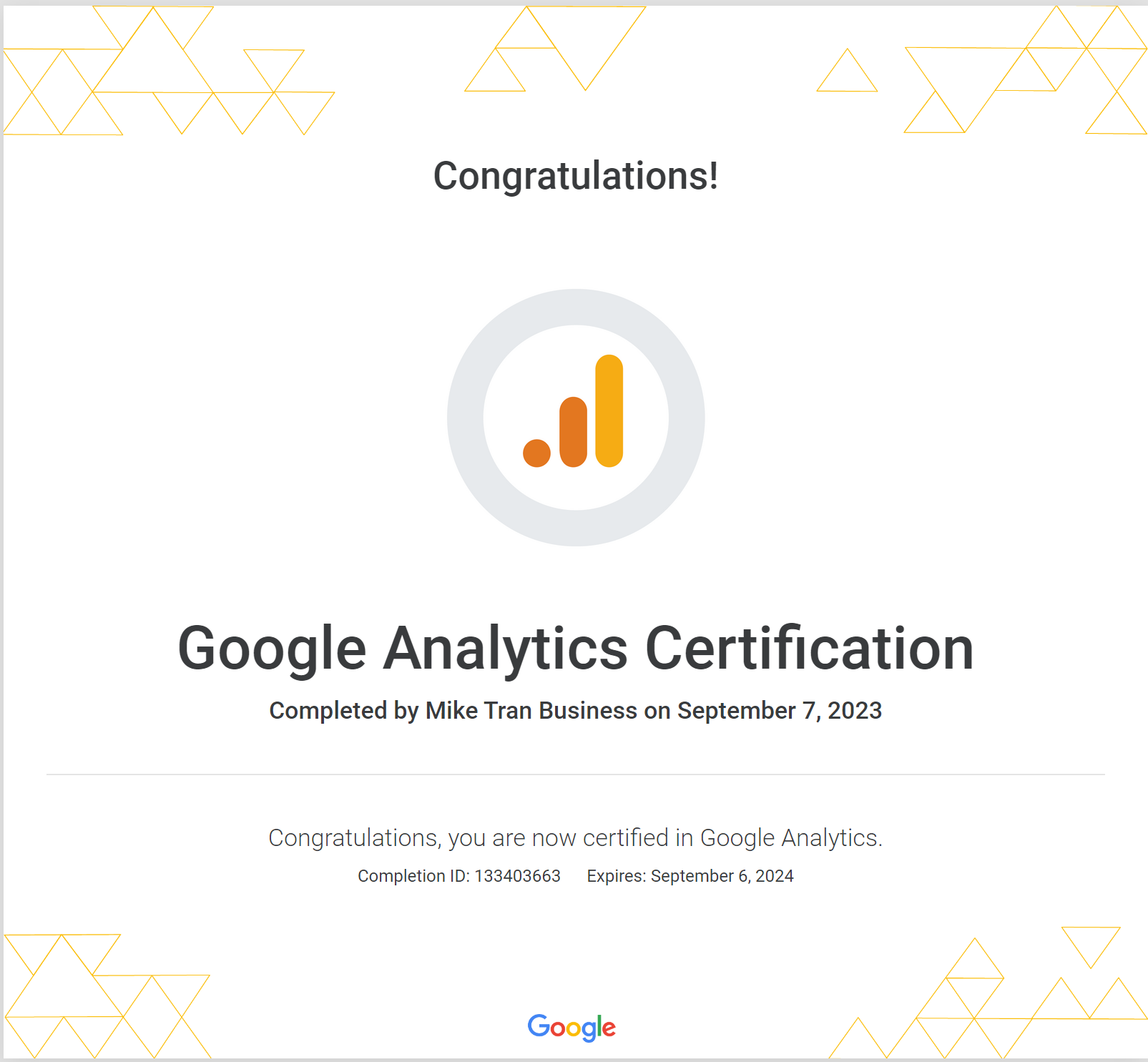 Google Analytics Certification